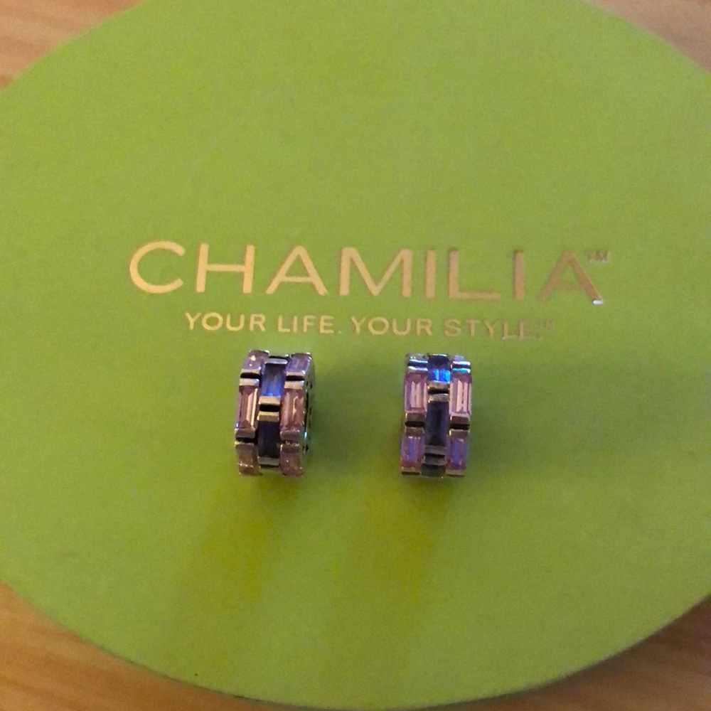 Set of Chamilia stacked stones (pink and purple)